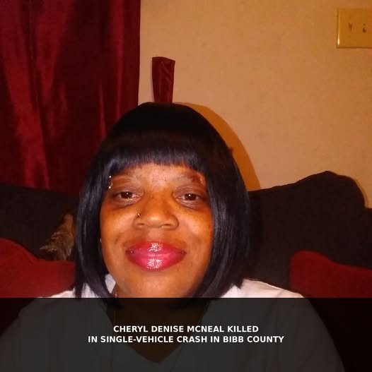 Cheryl Denise McNeal, 53, of Macon Killed in Single-Vehicle Crash at Intersection of Chambers Road and Harrison Road in Bibb County